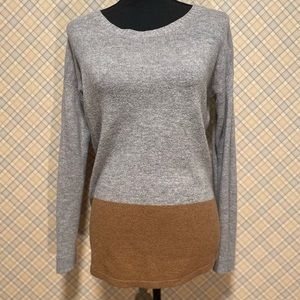 Bass Color Block Gray And Brown Sweater